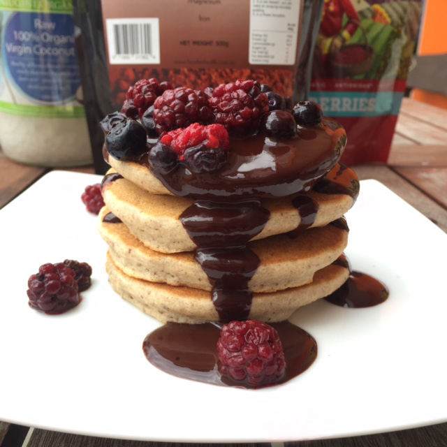 Recipe of the Week: Buckwheat Pancakes with Berries and Raw Choc Sauce